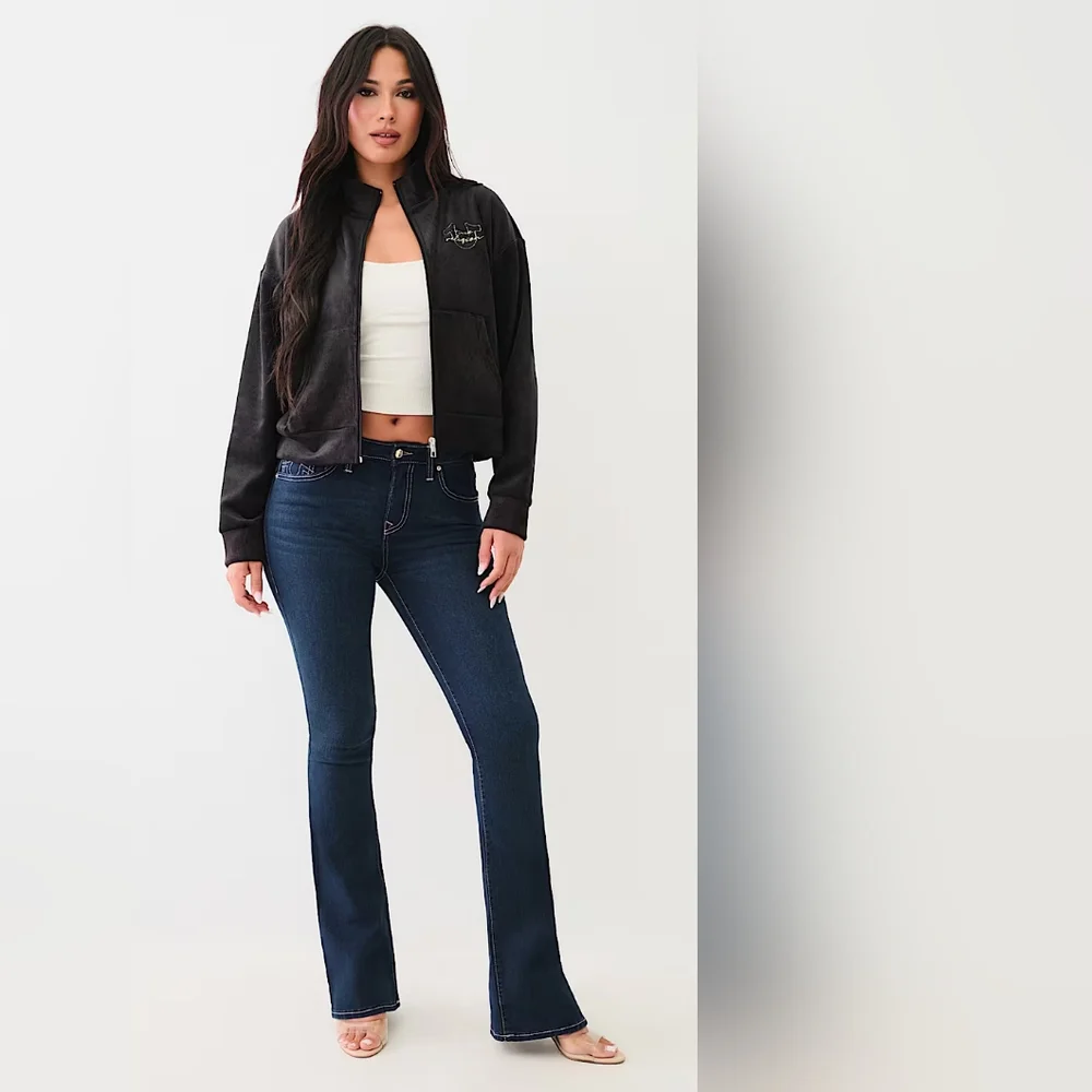 True Religion Womens Becca Crystal Mid Rise Bootcut Jeans 28 or 29 - Picture 3 of 8